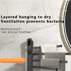 BATHARC – Porta Asciugamani Nero Opaco Elegante con 5 Bracci Rotanti