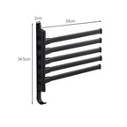 BATHARC – Porta Asciugamani Nero Opaco Elegante con 5 Bracci Rotanti