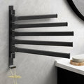 BATHARC – Porta Asciugamani Nero Opaco Elegante con 5 Bracci Rotanti