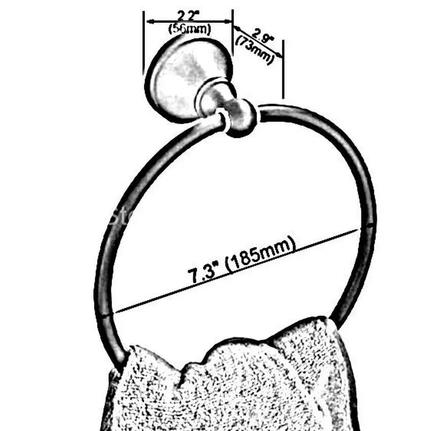 Anello Porta Asciugamani Circolare da Muro in Bronzo Antico