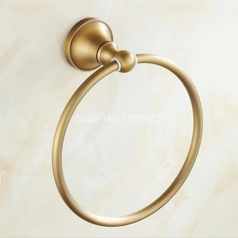 Anello Porta Asciugamani Circolare da Muro in Bronzo Antico