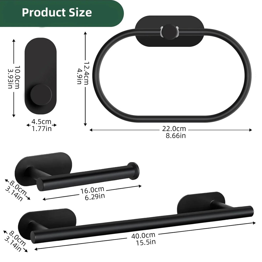 Set di Accessori per Bagno Barra Asciugamani Acciaio Inossidabile