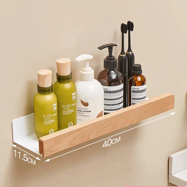 Rastrelliera da Bagno a Muro per Doccia Stile Nordico Scaffale di Stoccaggio
