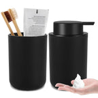 Dispenser di Sapone Liquido Schiumoso Ricaricabile per Bagno con Bicchiere per Collutorio