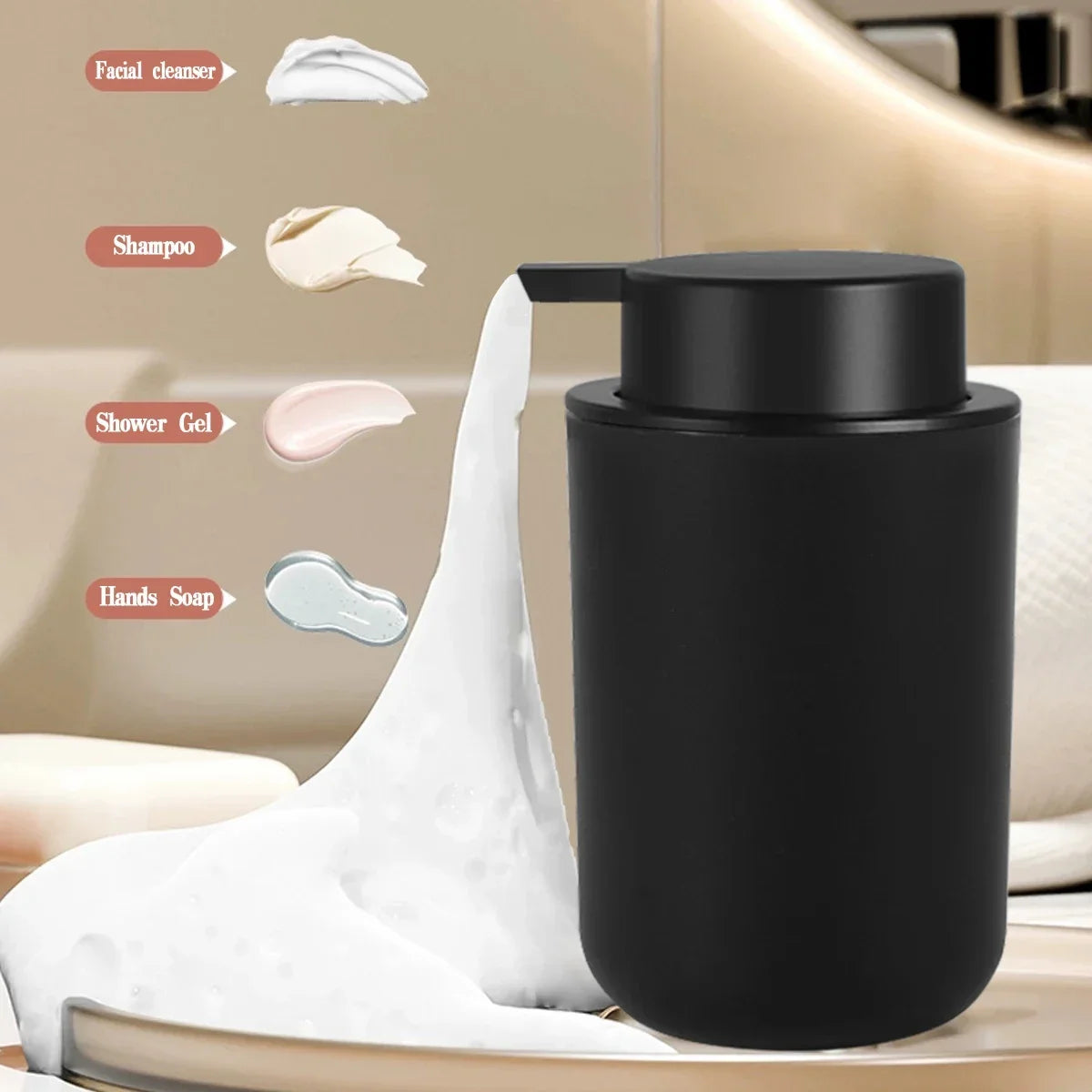 Dispenser di Sapone Liquido Schiumoso Ricaricabile per Bagno con Bicchiere per Collutorio