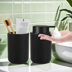 Dispenser di Sapone Liquido Schiumoso Ricaricabile per Bagno con Bicchiere per Collutorio