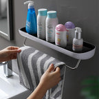 Supporto per Mensola da Bagno con Barra per Asciugamani