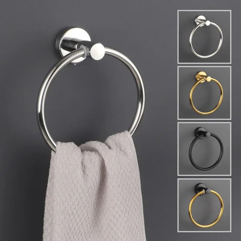 Supporto per Anello Asciugamano da Bagno in Acciaio Inossidabile - Anello Asciugamano Rotondo da Bagno