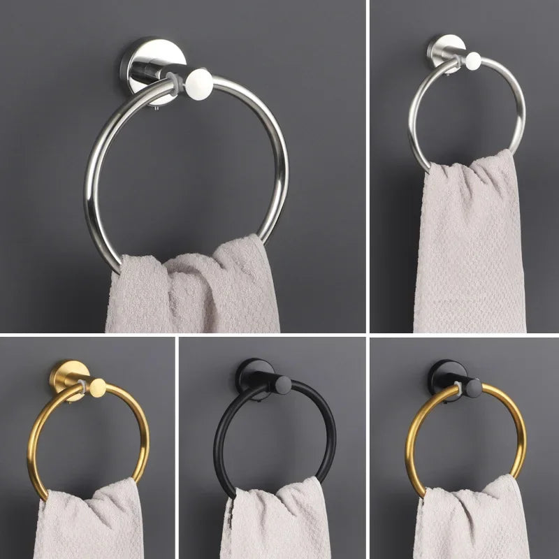 Supporto per Anello Asciugamano da Bagno in Acciaio Inossidabile - Anello Asciugamano Rotondo da Bagno