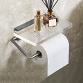 Supporto per Carta da Bagno in Legno da Muro con Rack per Telefono e Mensola per Carta Igienica