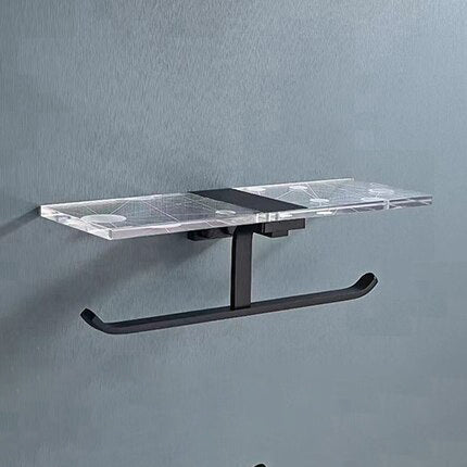 Supporto per Carta da Bagno in Legno da Muro con Rack per Telefono e Mensola per Carta Igienica