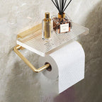 Supporto per Carta da Bagno in Legno da Muro con Rack per Telefono e Mensola per Carta Igienica