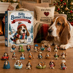 🔥🎁Calendario dell'Avvento Basset Hound Sciocco 2026 - Countdown Festivo di 24 Giorni