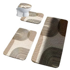 Set di Tappetini per Bagno 4 Pezzi – Moderno e Antiscivolo | Morbidi Tappetini per WC e Coprisedile per una Decorazione Elegante del Bagno