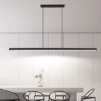 Lampada a sospensione LED in metallo lineare moderno Thala Nera/Marrone