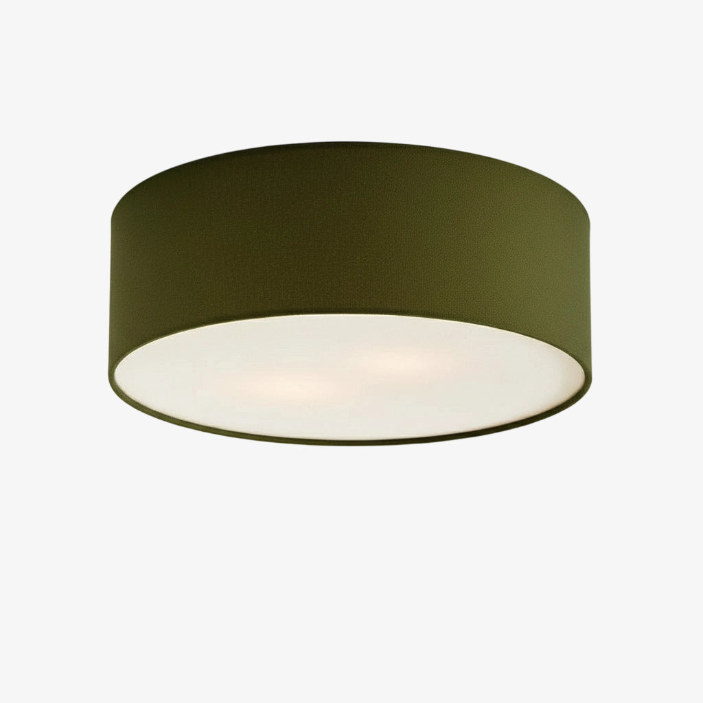 Lampada da soffitto a tamburo in lino per camera moderna