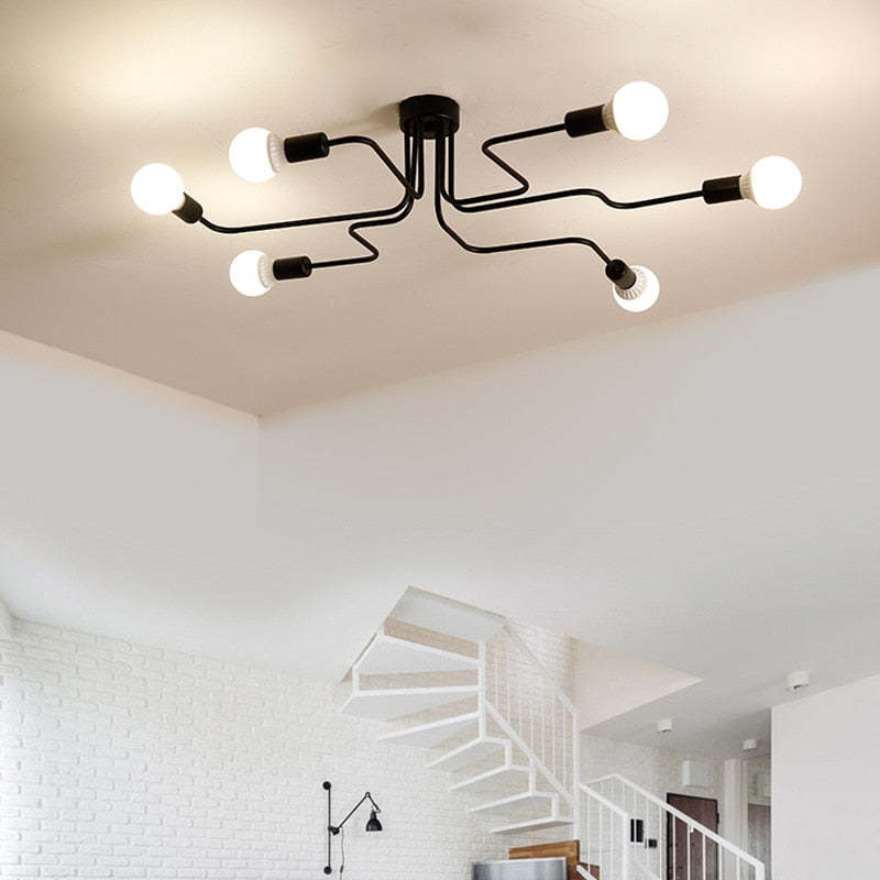 Lampada da Soffitto Nera Industriale Minimalista Moderna Vintage Arisha