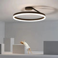 Solen Moderno Lampadario a Soffitto Circolare, Nero e Bianco