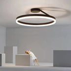 Solen Moderno Lampadario a Soffitto Circolare, Nero e Bianco