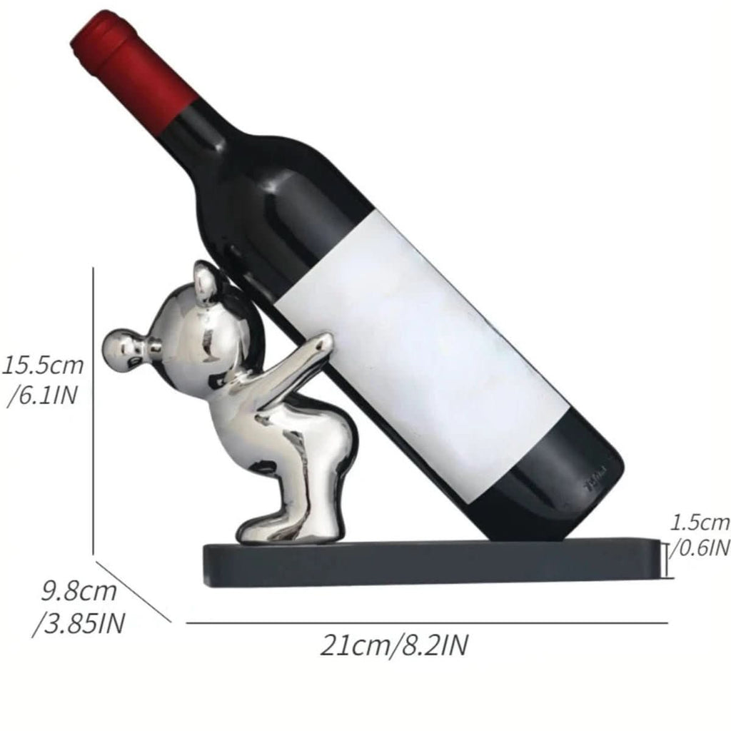 Portabottiglie Bearwine – Porta Bottiglie Decorativo in Ceramica con Design Giocoso di Orso