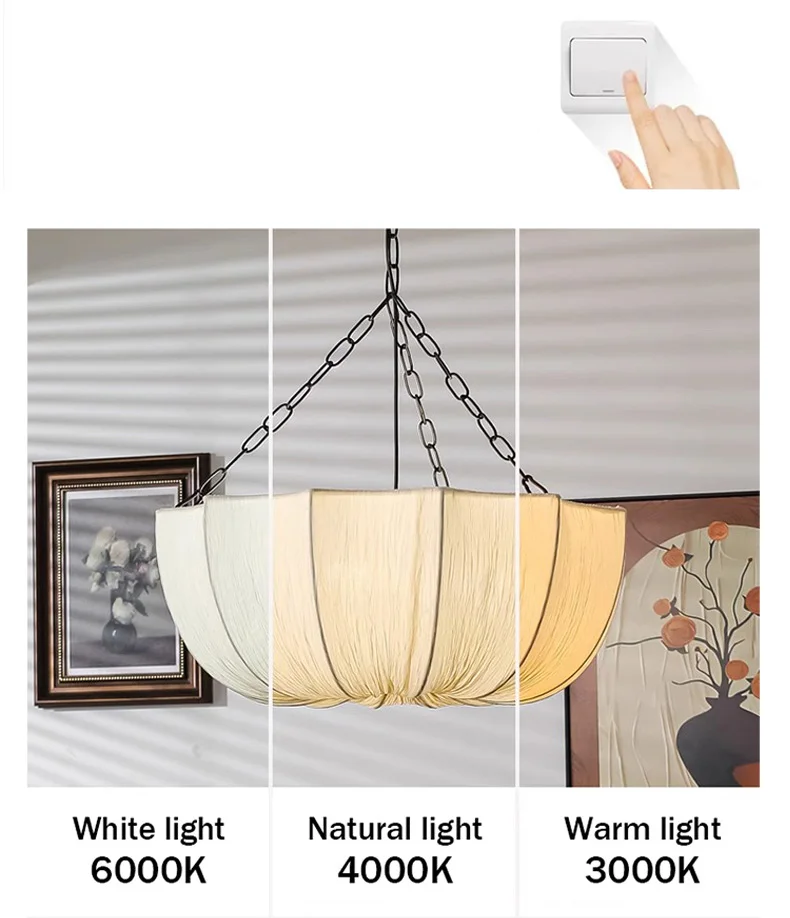 KumoWabi Lampada a Sospensione in Tessuto Giapponese Wabi-Sabi
