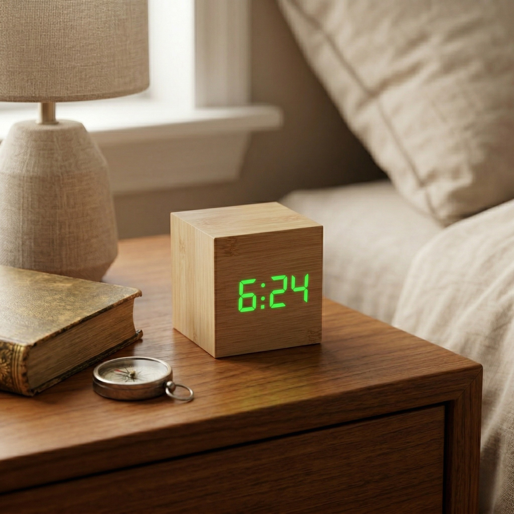 Sveglia Digitale LED con Controllo Vocale Design Moderno