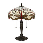 Lampada da Tavolo Tiffany Dragonfly Beige Interiors 1900 - Corda di Trazione