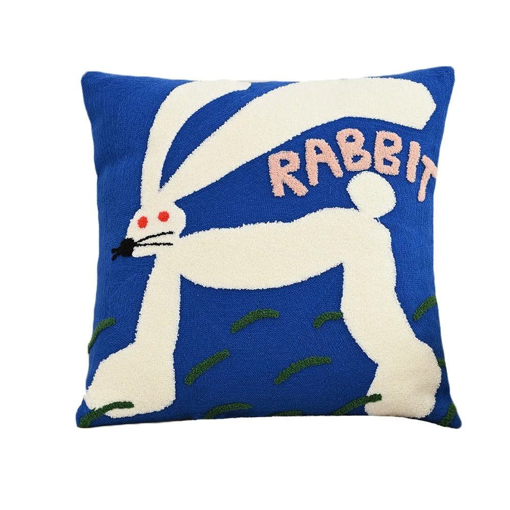 Copripiumino ricamato con motivo animale – 45x45 cm