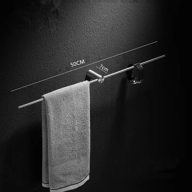 Portasciugamani Nero in Acciaio Inossidabile, Appendino per Asciugamani da Bagno