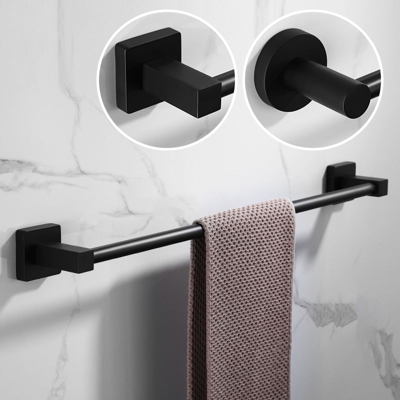 Supporti per Asciugamani Neri Rack per Asciugamani da Bagno in Alluminio Nero