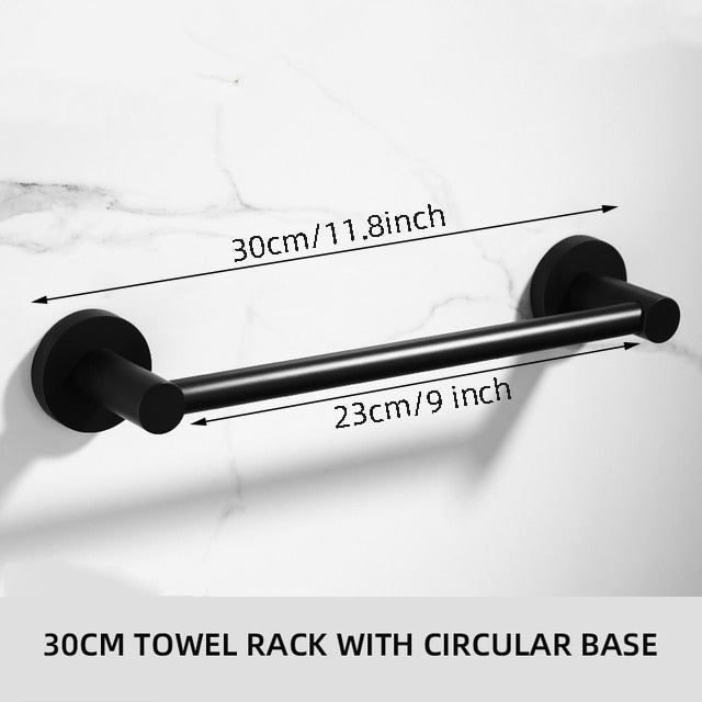 Supporti per Asciugamani Neri Rack per Asciugamani da Bagno in Alluminio Nero