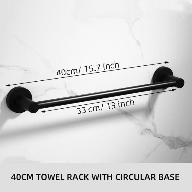 Supporti per Asciugamani Neri Rack per Asciugamani da Bagno in Alluminio Nero