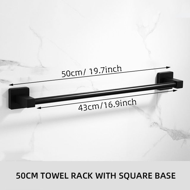 Supporti per Asciugamani Neri Rack per Asciugamani da Bagno in Alluminio Nero