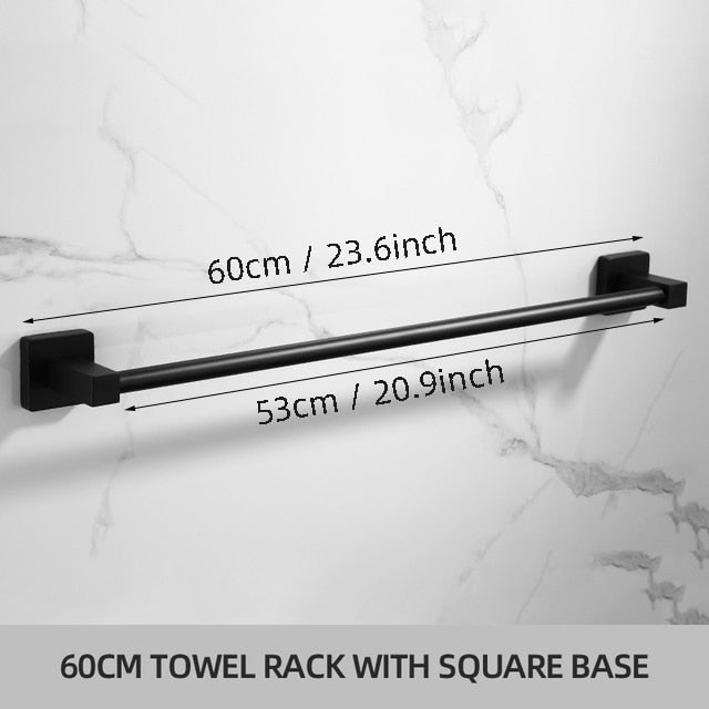 Supporti per Asciugamani Neri Rack per Asciugamani da Bagno in Alluminio Nero