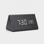Orologio LED in Legno con Controllo Vocale Sveglia Digitale Moderna Design Minimalista