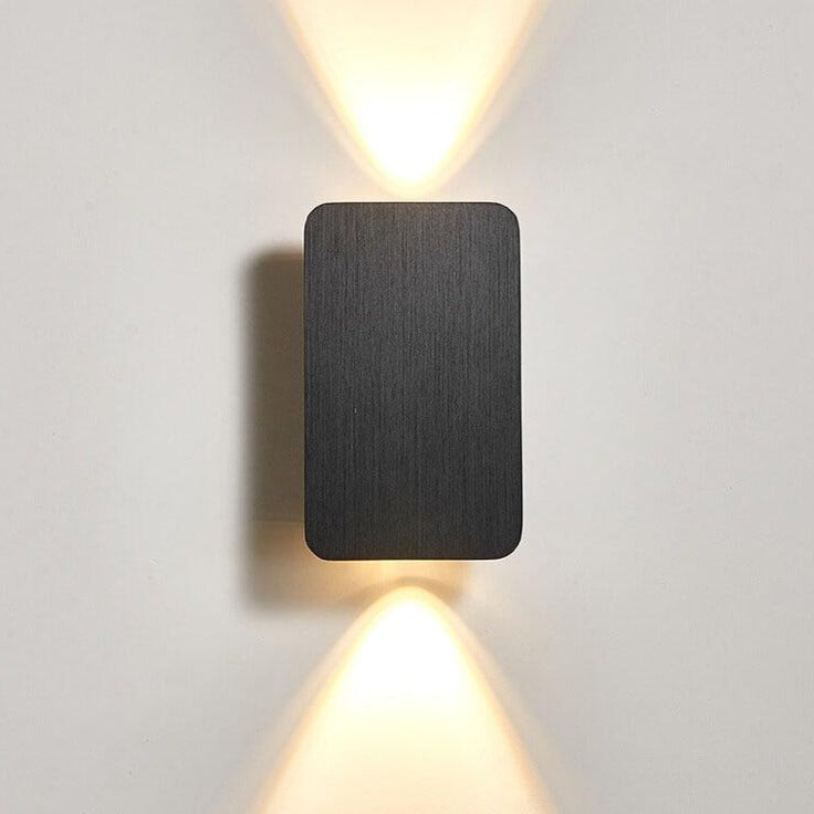 Lampada da Parete LED a Pannello Piano Rettangolare in Alluminio Minimalista Nordico con 2 Luci