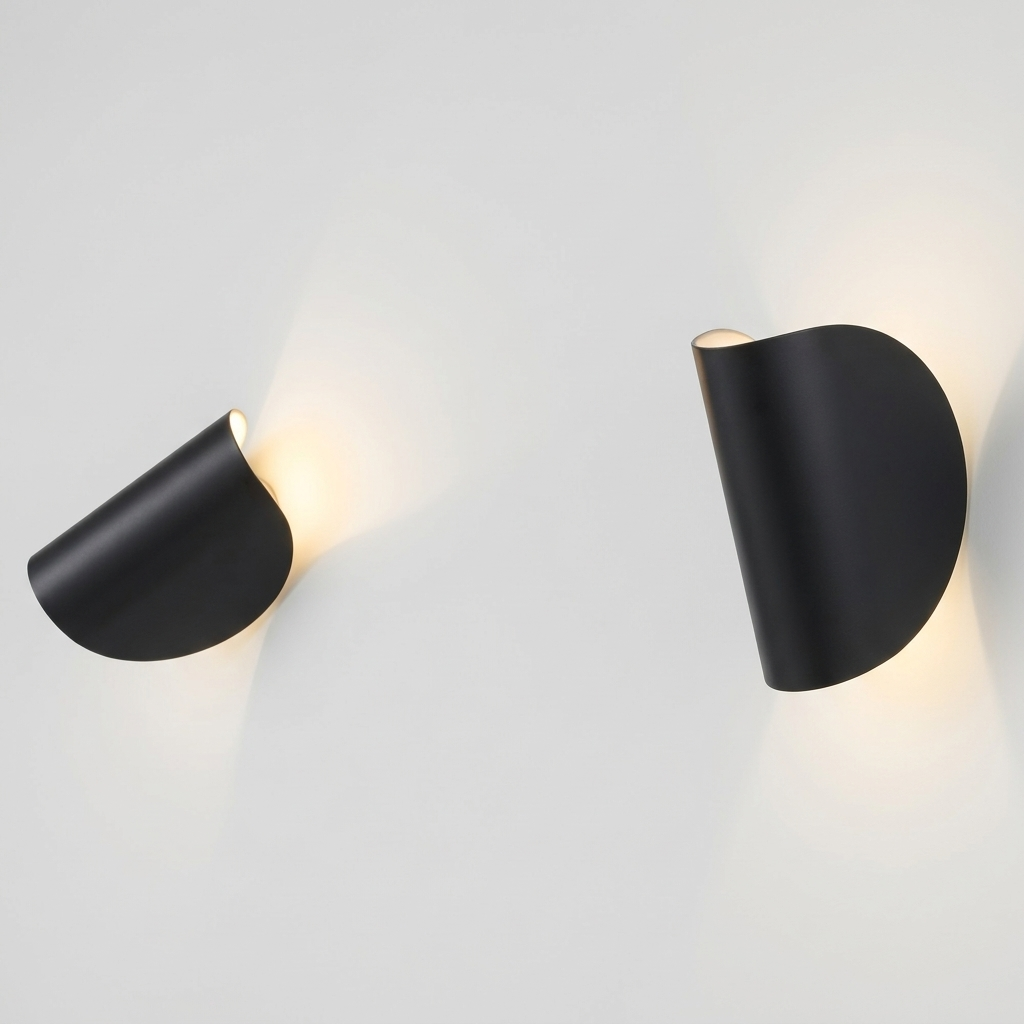 Lampada da Parete LED Orientabile Moderna in Metallo Design Curvo Regolabile
