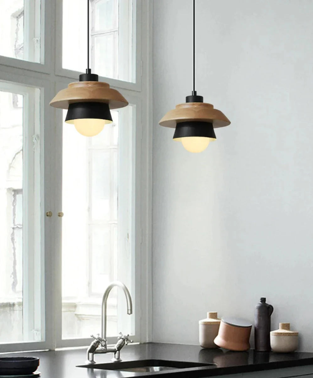 Lampada a sospensione in legno | Design nordico naturale
