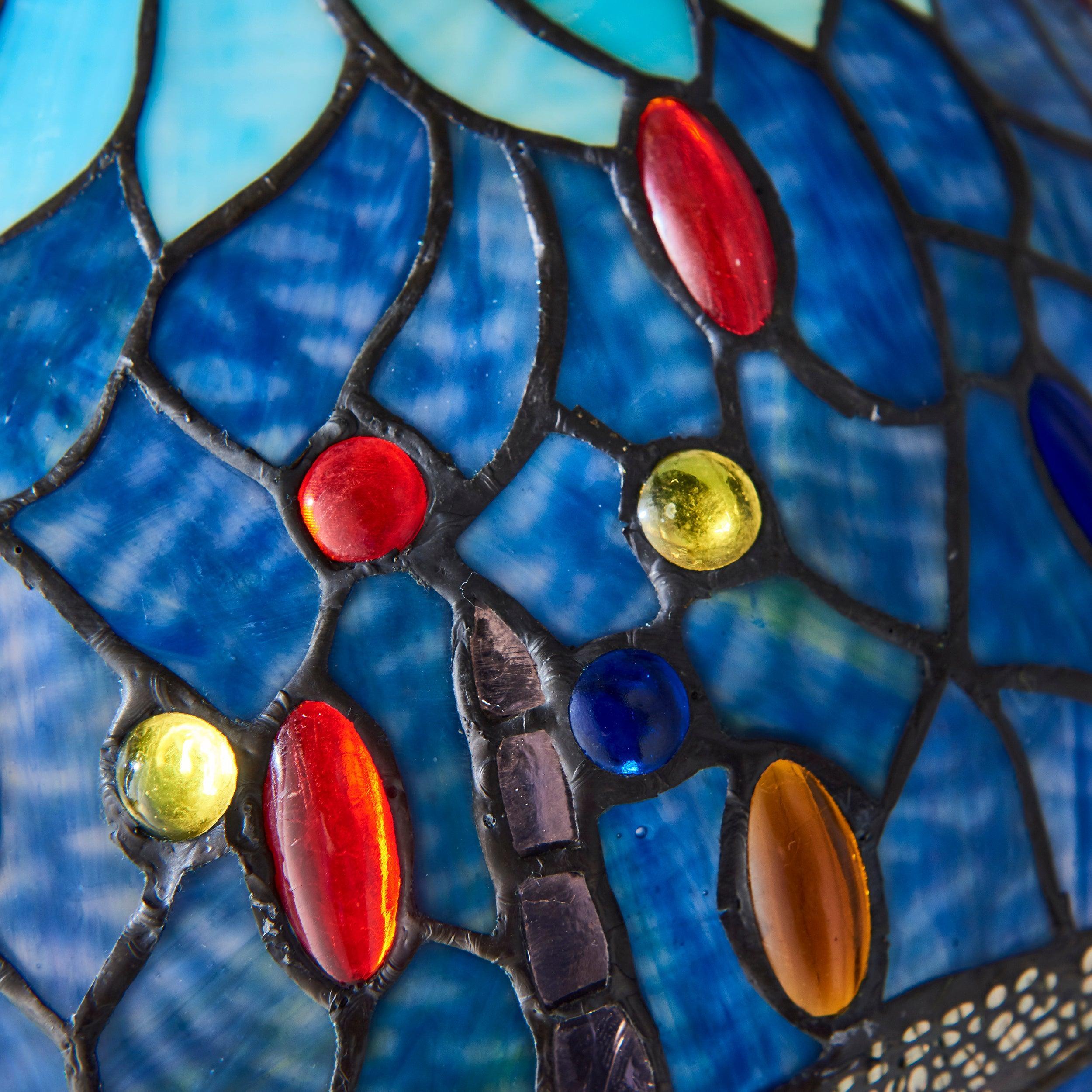 Lampada da Tavolo Tiffany Piccola Libellula Blu Interiors 1900