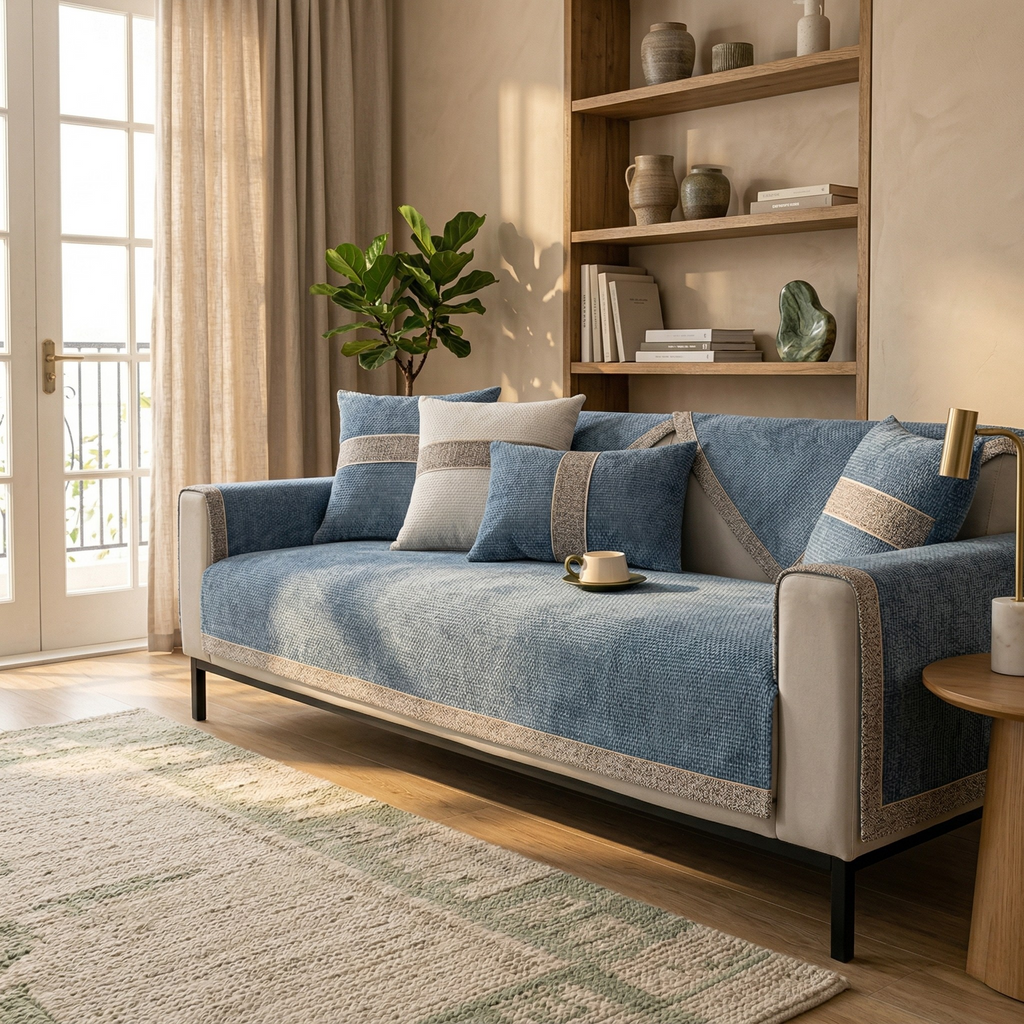 Copridivano Elasticizzato Antiscivolo Protezione Completa per Divano Design Elegante