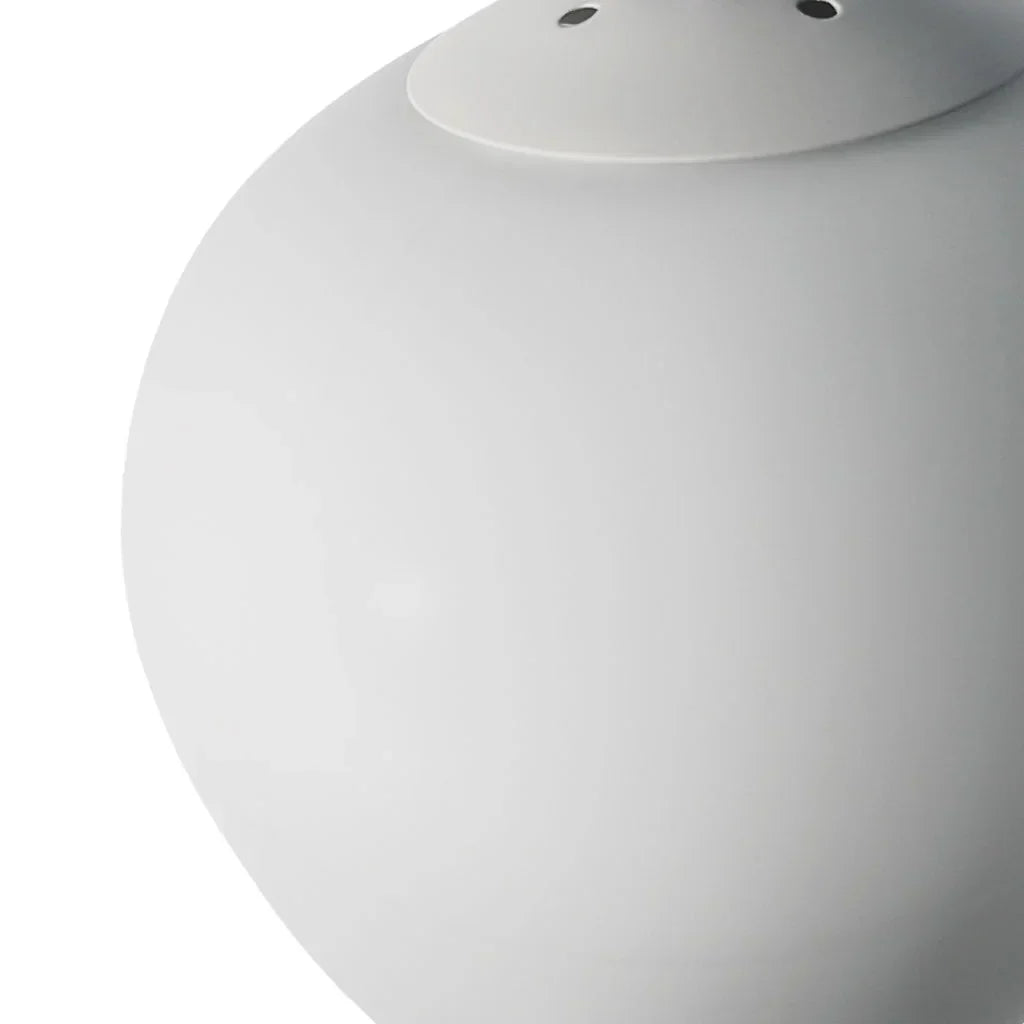 Lampada a sospensione Boden bianca a forma di ciottolo