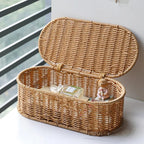 BOHOVINE – Cesto di Stoccaggio in Rattan Imitazione Bohemien per un'Organizzazione Elegante