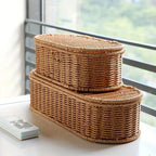 BOHOVINE – Cesto di Stoccaggio in Rattan Imitazione Bohemien per un'Organizzazione Elegante