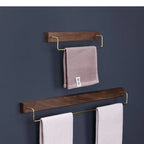 Portasciugamani da Bagno a Muro in Ottone e Legno