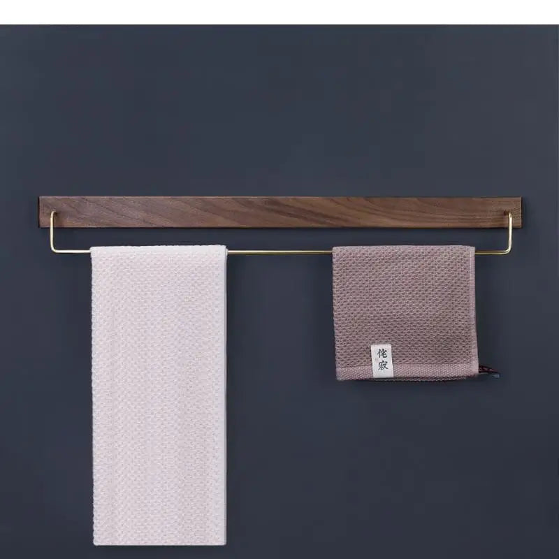 Portasciugamani da Bagno a Muro in Ottone e Legno