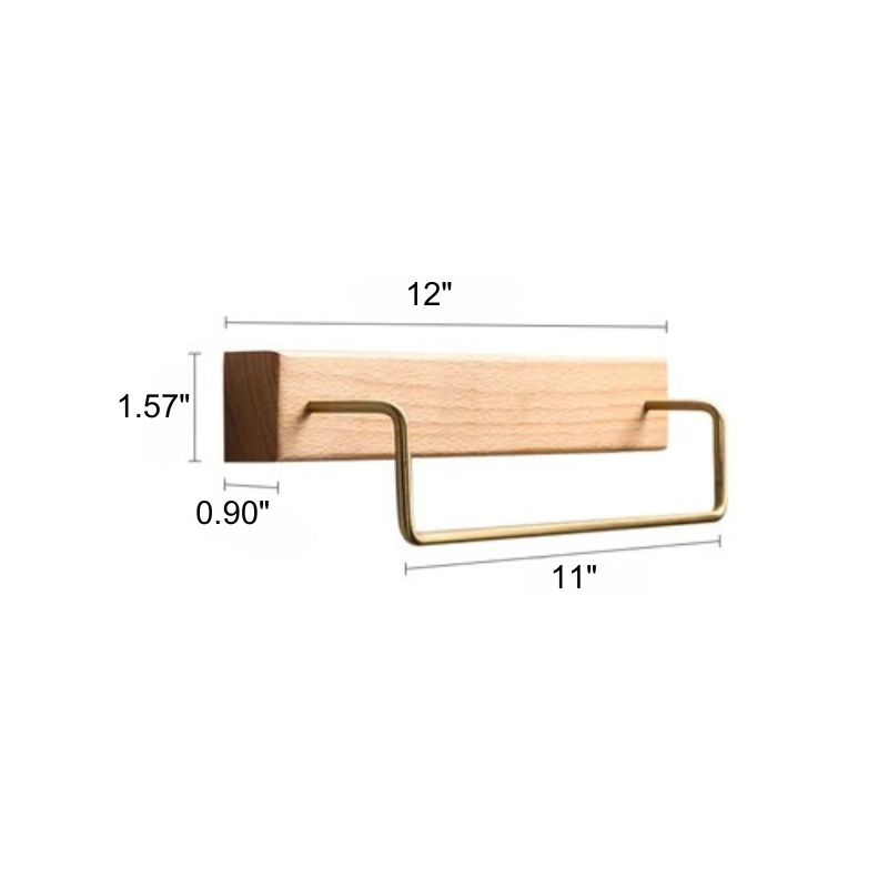 Portasciugamani da Bagno a Muro in Ottone e Legno