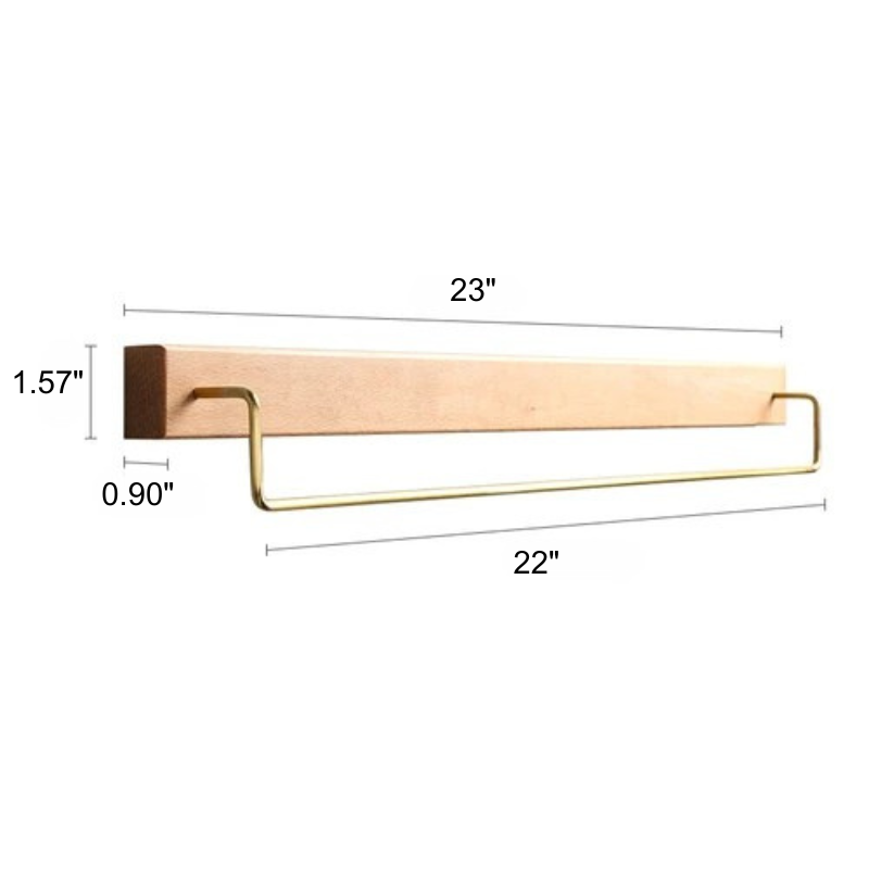 Portasciugamani da Bagno a Muro in Ottone e Legno