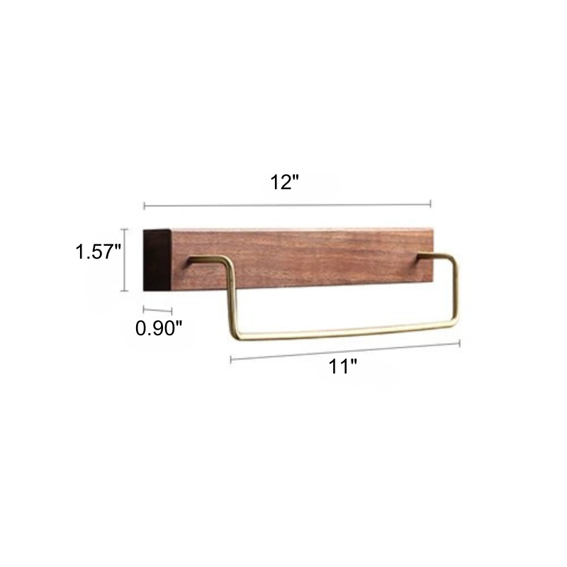 Portasciugamani da Bagno a Muro in Ottone e Legno