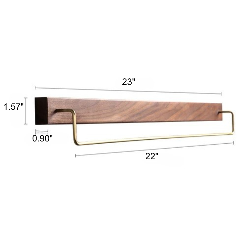 Portasciugamani da Bagno a Muro in Ottone e Legno