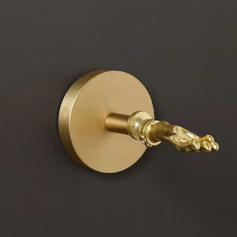 Supporto Decorativo per Asciugamani in Ottone da Muro per Bagno